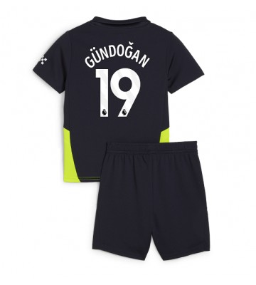 Manchester City Ilkay Gundogan #19 Segunda Equipación Niños 2024-25 Manga Corta (+ Pantalones cortos)